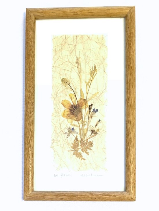 Other - Framed Pressed Wildflower Art Signed Flowers 3D Oak Intercontinental Art 12"x7"